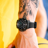 Lotus Reloj Hombre 18975/3 Chrono Caja de Fibra de Carbono Negro Correa de Caucho Negro