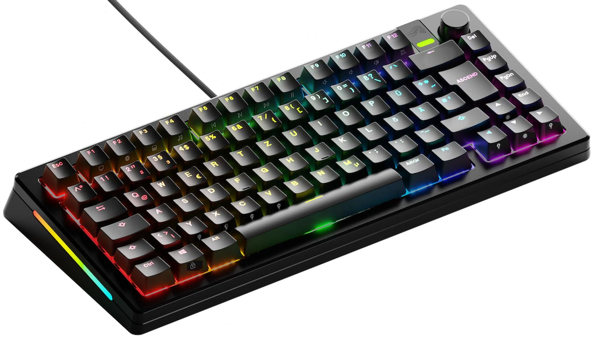 Glorious Gaming GMMK 3 Pro: Teclado mecánico Personalizable, TKL 75%, Carcasa de Aluminio y Juntas modulares, switches con Hot Swap MX, Espuma fonoabsorbente, QWERTZ alemán - Negro