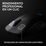 Logitech G PRO 2 LIGHTSPEED,ratón inalámbrico para gaming, para diestros o zurdos con hasta 4 botones laterales magnéticos personalizables y conmutables,sensor de 44 000 DPI,carga USB-C, PC/Mac-Negro