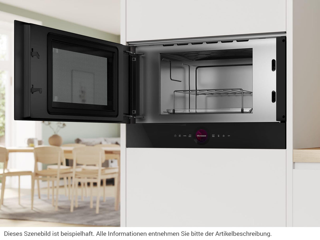 Bosch Microondas Integrable, 60 cm, 21 litros, 900 W, Grill, Electrónica TFT TouchControl, InnoWave, Negro, BEL7321B1