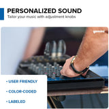 Gemini Sound GEM-08USB Mezclador analógico de 8 canales compacto que incluye 2 canales de micrófono, EQ de 3 bandas, reproducción USB de dispositivos USB y transmisión de Bluetooth