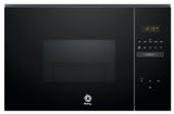 Balay 3CG5172N2 - Microondas, electrónico, Encastrable sin marco, 38 cm, 20 l, 5 F, Aqualisis, Ap. lateral izquierda, 8 recetas, Plato giratorio 25.5 cm, Con grill, Cristal Negro