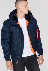Alpha MA-1 Hooded Chaqueta, Rep.Blue, M para Hombre