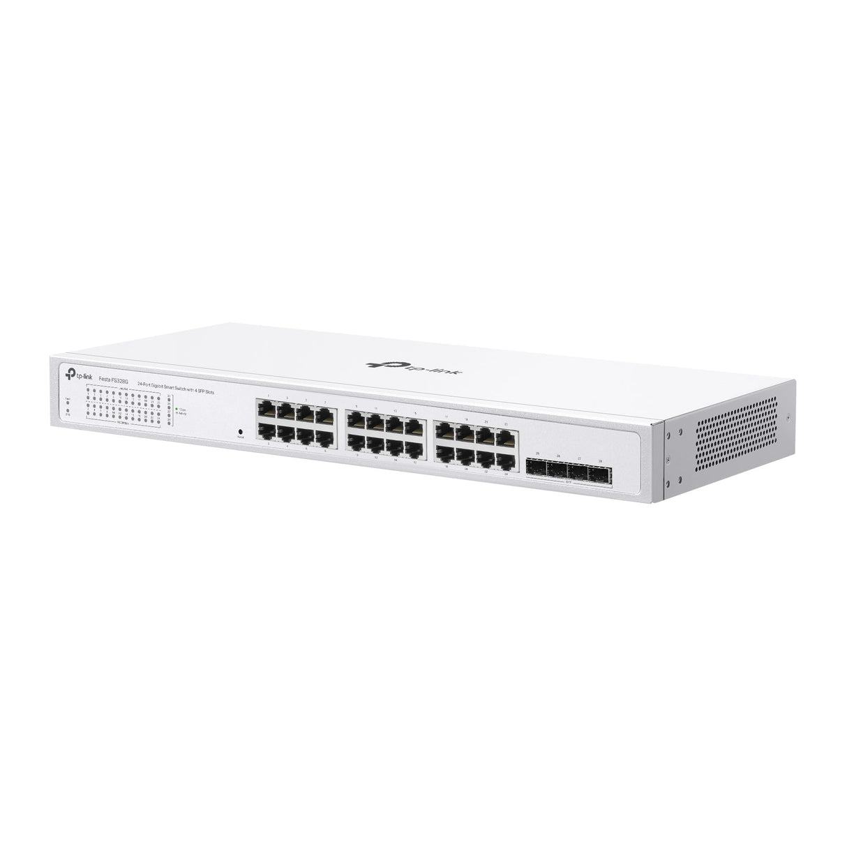 TP-Link Festa FS328G - Switch Gigabit de 24 Puertos con 4 Ranuras SFP, Gestión en la Nube, Optimización de Red para Empresas, Seguridad y Rendimiento Estable