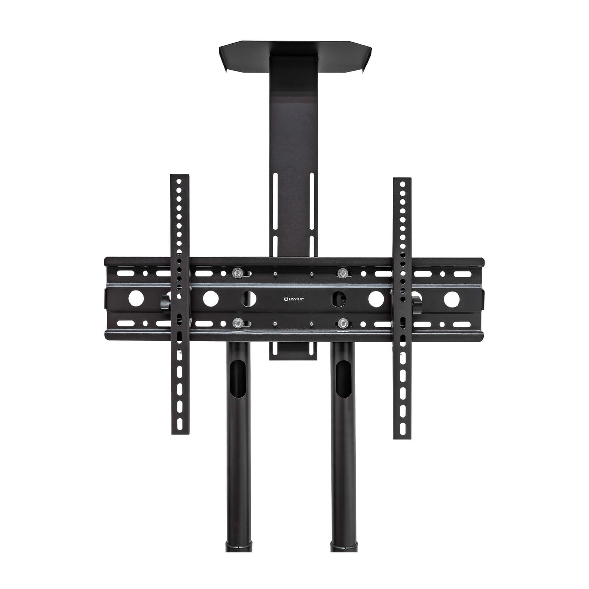 UNYKAch Soporte TV Móvil con 2 Estantes y Altura Regulable para Pantallas Planas y Curvas de 32-75 Pulgadas (hasta 45 kg), VESA máx 600 x 400 mm