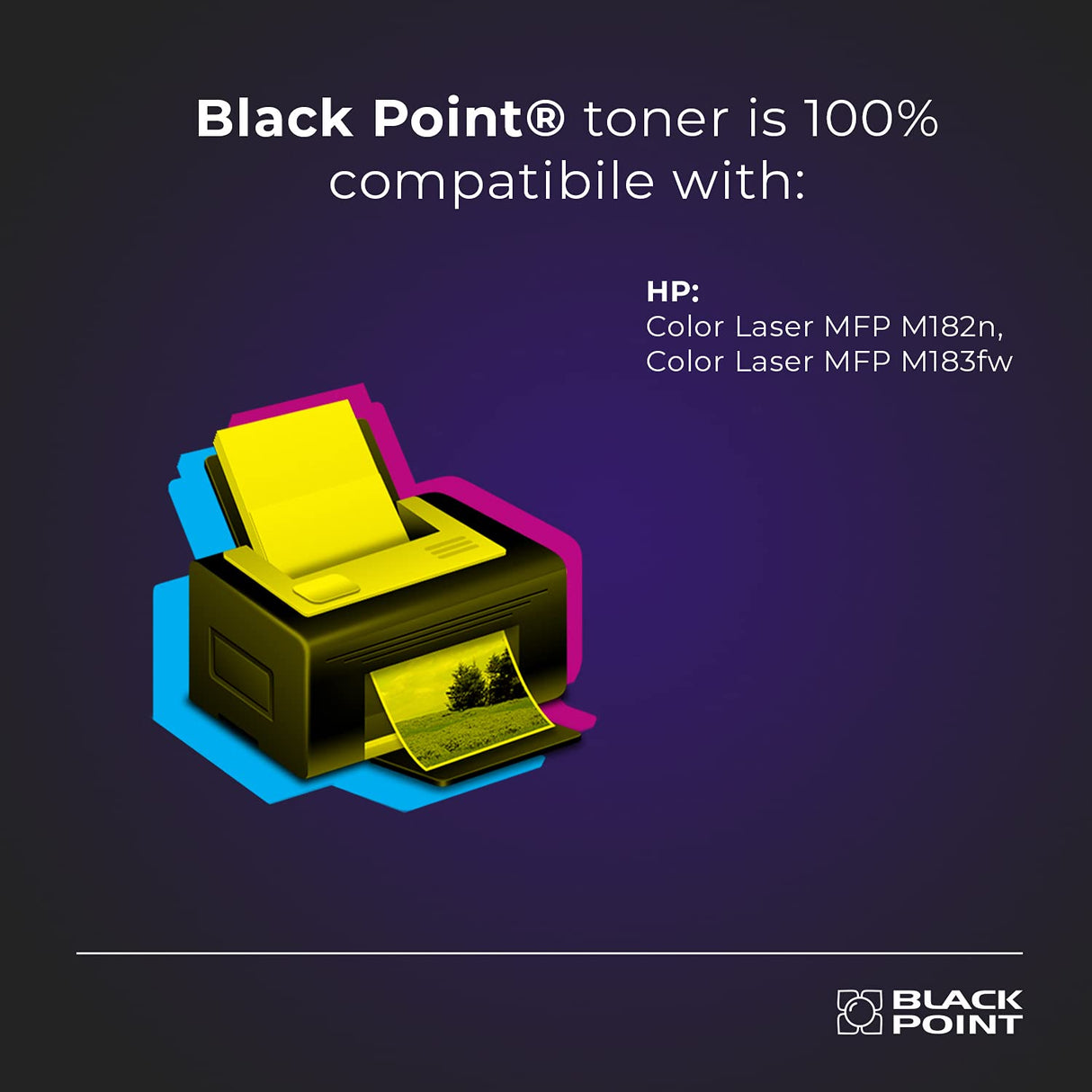 Black Point [con Chip] Juego de 4 Cartuchos de Tóner para HP 216A HP W2410A W2411A W2412A W2413A para HP: Color Laser MFP M182n Color Laser MFP M183fw - Certificado TÜV