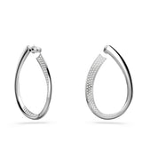Swarovski Pendientes de Aro Exist para Mujer, Baño de Rodio, Cristales Blancos Colección Exist de Swarovski