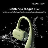 HUAWEI FreeArc Auriculares Open-Ear, Inalámbricos Bluetooth, Resistencia al Agua IP57, 28 Horas, Auriculares Deportivos con iOS, Android o Windows, Verde