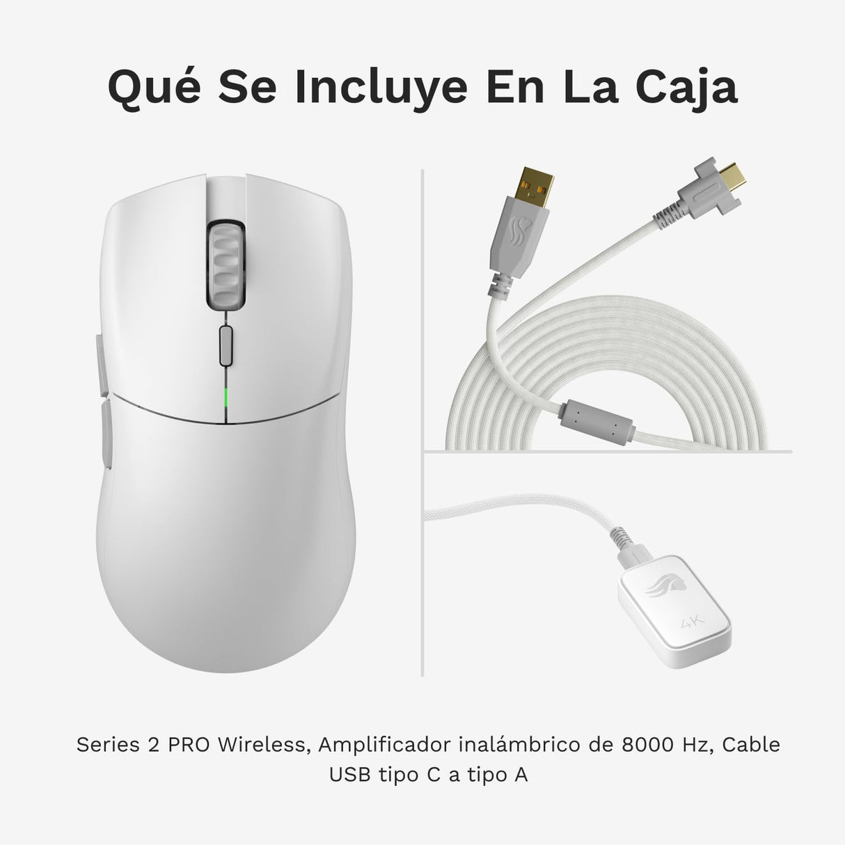 Glorious Gaming Series 2 Pro Ratón Gaming inalámbrico - Compacto, superligero 55 g, sondeo de 8K, Sensor de 26K, switches ópticos, e-Sports, PC Gaming, Agarre de Garra, Juegos FPS - Blanco