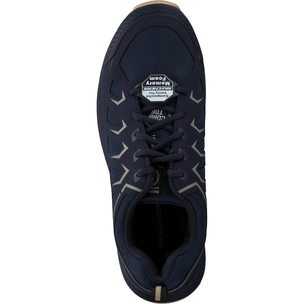 Skechers Malad II, Zapatos de construcción Hombre, Navy/Tan Textile/Synthetic, 41 EU