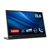 Lenovo L15 Monitor Portátil, Pantalla 15.6" FullHD IPS, 1920x1080, 60Hz, 6ms, Entrada 2 x USB-C, Cable USB-C a USB-C, Ajustable en Inclinación, Gris