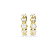 Swarovski Pendientes de aro Imber, Talla redonda, Blancos, Baño tono oro