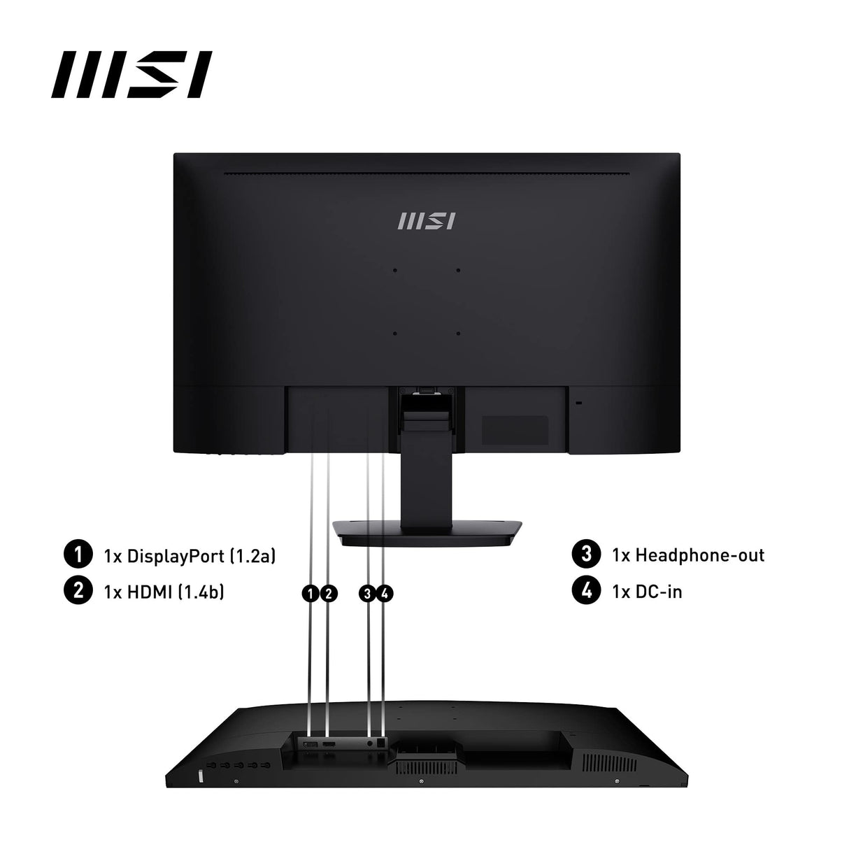 MSI Pro MP273 - Monitor Profesional 27" Panel IPS 1920x1080 (FHD), 75Hz, Antiglare, Soporte VESA, Ranuras para Accesorios, Negro