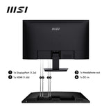 MSI Pro MP273 - Monitor Profesional 27" Panel IPS 1920x1080 (FHD), 75Hz, Antiglare, Soporte VESA, Ranuras para Accesorios, Negro