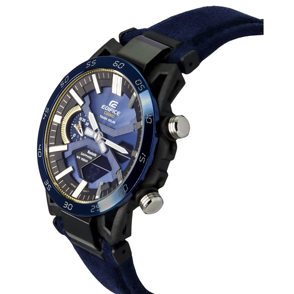 Casio Edifice Suspension Limited Edition 50th Anniversary Men's Watch Black and Blue Background ECB-2000SS-2AER