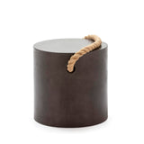 TABURETE 40X40X40 CON ASA CUERDA/CEMENTO NEGRO