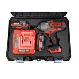 KS TOOLS 515.4715F - Llave de impacto con batería (1/2" sin escobillas de 18 V, 1600 Nm, 2,8 kg, sin batería, incluye 2 baterías 4Ah