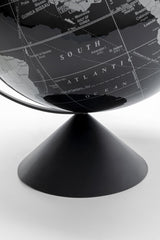 Kare Design Deko Object Globe Top, negro, gris, globo, estructura de acero inoxidable, hecha a mano, diámetro 30 cm, 40 x 30 x 30 cm (alto x ancho x profundidad)