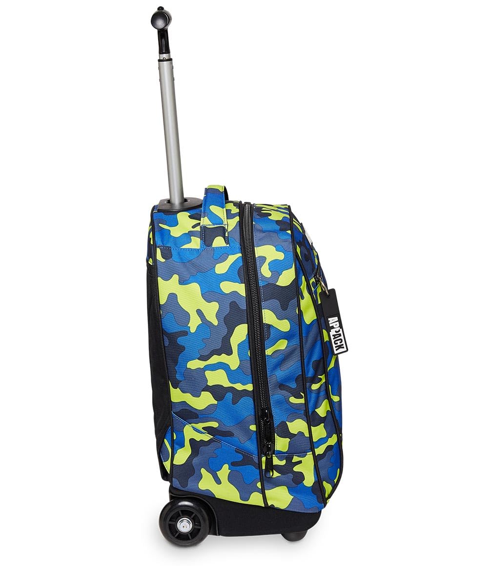 Appack Mochila con Ruedas BIG TROLLEY APPAK, Blue Deep - Mochila 2 en 1, Mochila Escolar con Carro, Crossover System - Bolso Escolar Niñas, Niños y Adolescentes - Bols. Frontal Bolsillo con Cremallera