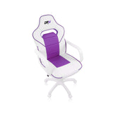 duehome | DRW, Silla Gamer, Silla de Oficina Gaming Estudio o Escritorio, Acabado en Símil Piel Blanco y Lila, Medidas: 46,5 cm (Ancho) x 46 cm (Largo) x 98-109,5 cm (Alto)