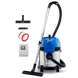 Nilfisk Multi II 22L Inox Aspirador de Agua y Polvo Potente - Aspiradora de Bricolaje para Sólidos y Liquidos, Seco y Húmedo, Exterior e Interior (1200 W)
