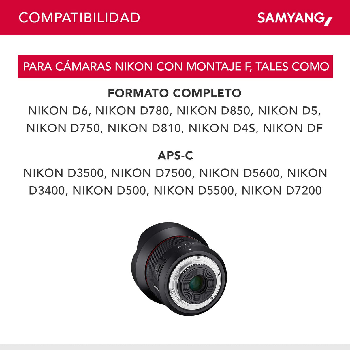 Samyang SA7081 - Objetivo 14 mm F2.8 para Montura Nikon F