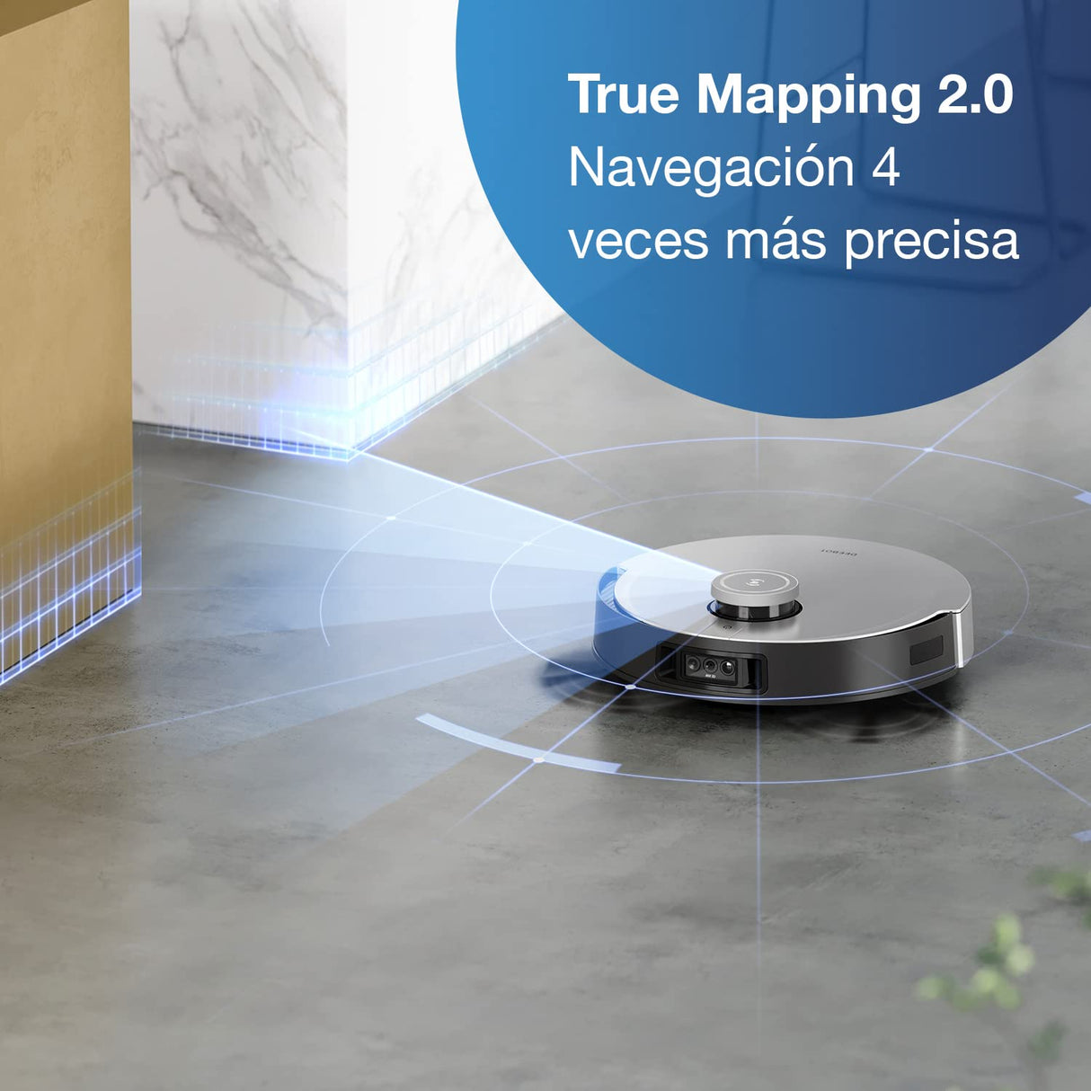ECOVACS Robot Aspirador DEEBOT X1+ con función de fregado y estación de aspiración (3,2L), potencia aspiración de 5000pa, evitación de obstáculos y mapeo 3D, diseño Jacob Jansen, batería de 5200mAh