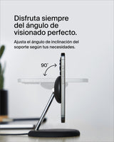 Belkin Soporte de Carga inalámbrica 3 en 1 con MagSafe, Cargador magnético Qi2 de 15 W, Carga rápida para iPhone 16, 15, 14 y 13, AirPods, Apple Watch y Otros (Fuente de alimentación incluida), Negro