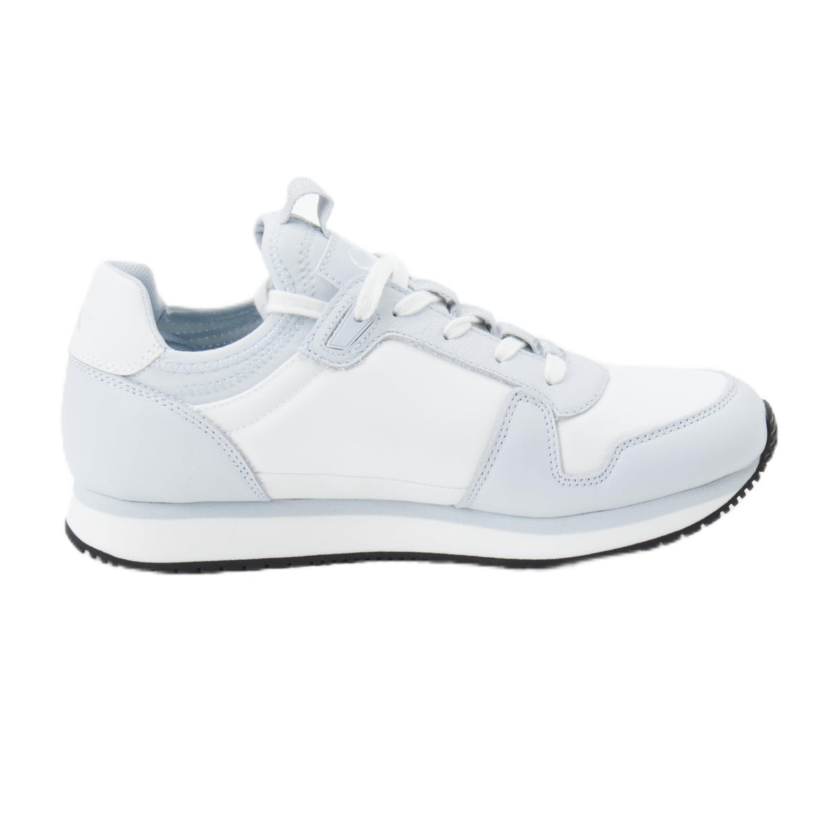 Calvin Klein Runner Sneaker Mujer Sock Laceup de Piel, Multicolor (Plein Air/Bright White), 36
