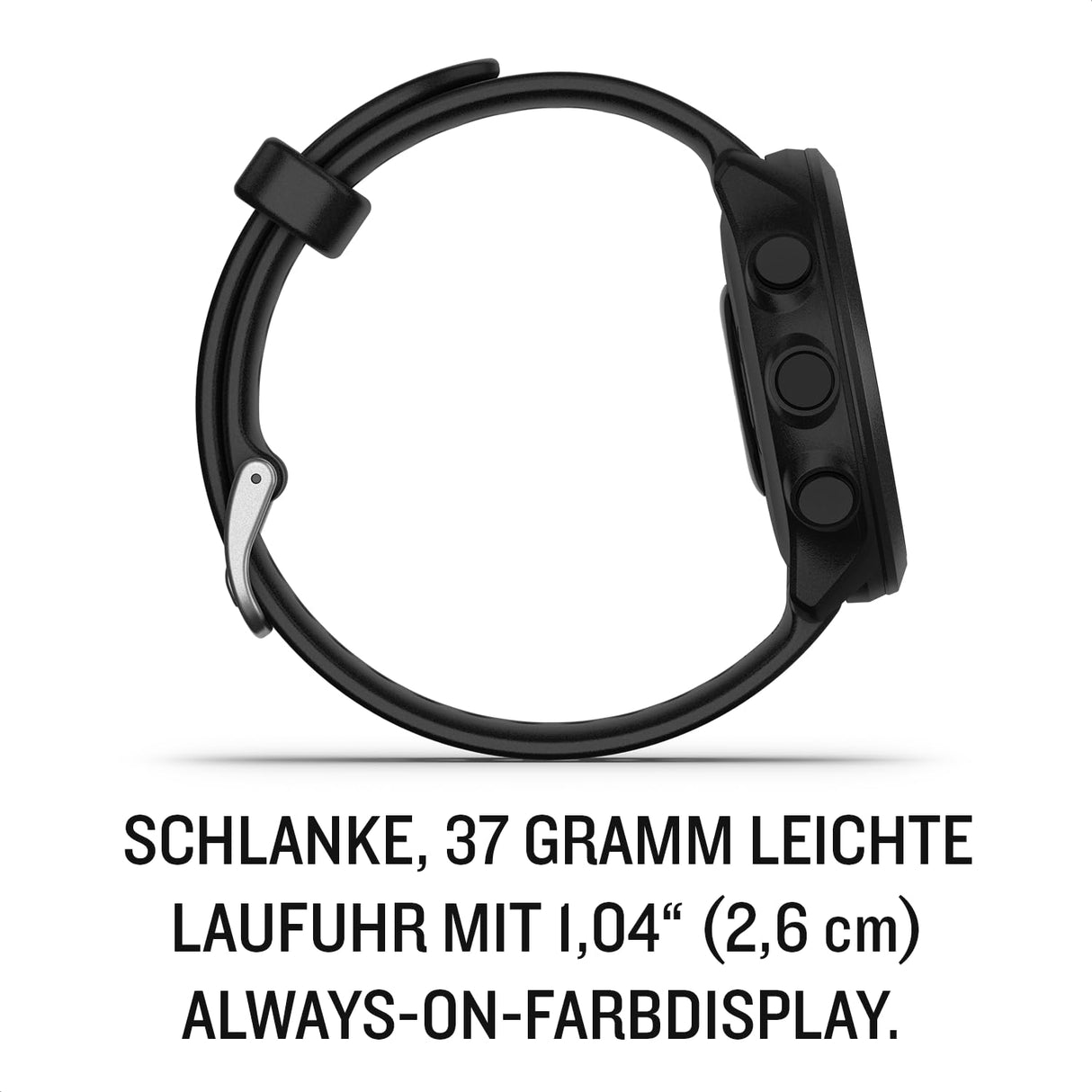 Garmin Forerunner 55, Reloj inteligente para running con GPS, Planes de entrenamiento, Notificaciones y seguimiento del bienestar, Color Negro