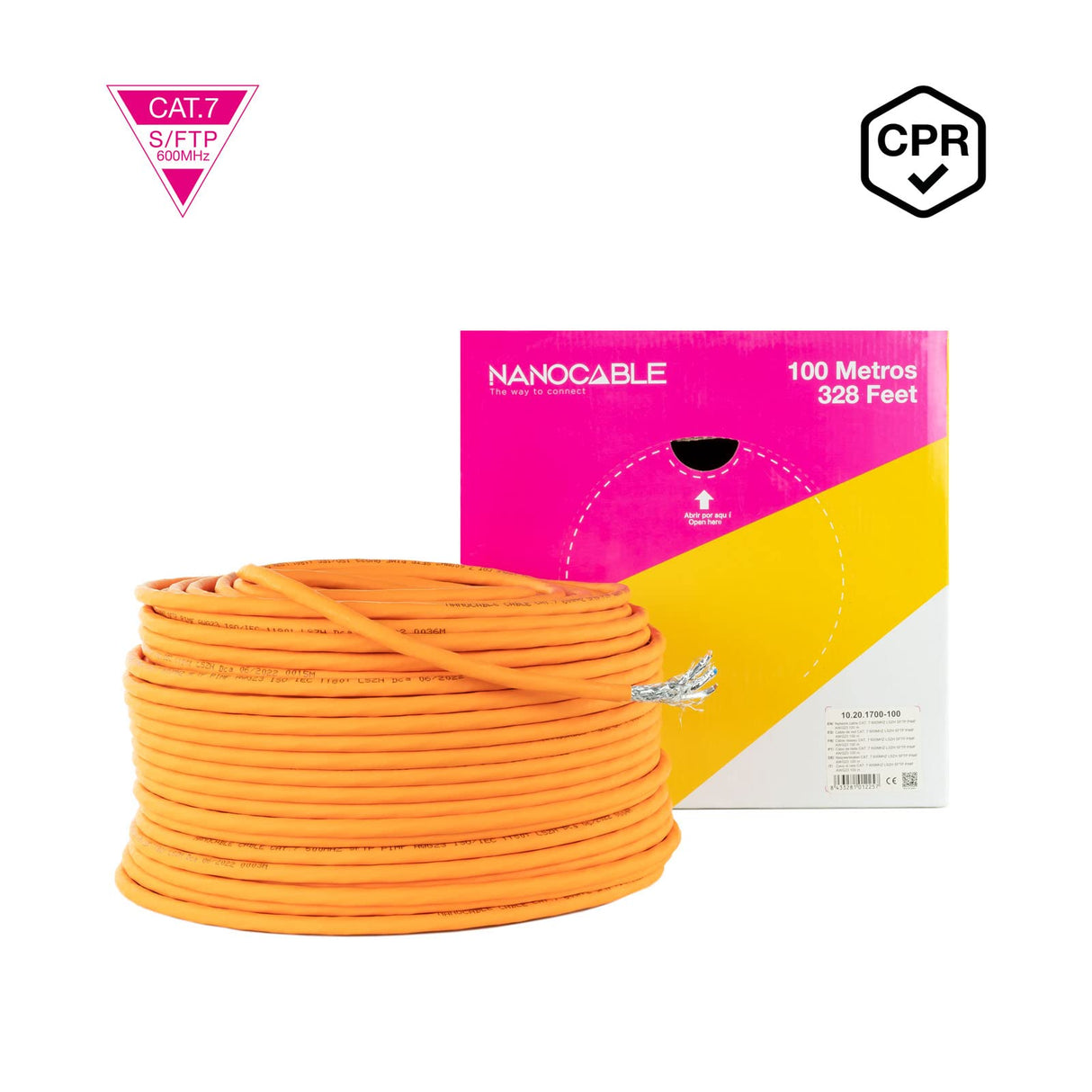 Nanocable Cable Red CAT7 CPR LSZH AWG23 100M