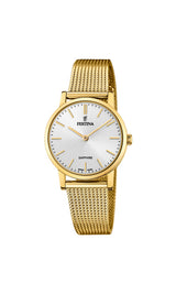 Reloj FESTINA para Mujer F20023/1 Swiss Made Caja de Acero Inoxidable 316l Dorado Correa de Acero Inoxidable 316l Dorado