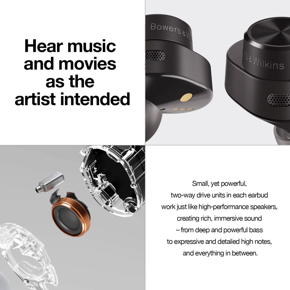 Bowers & Wilkins PI5 Auriculares TrueWireless con Cancelación Adaptativa de Ruido - Antracita