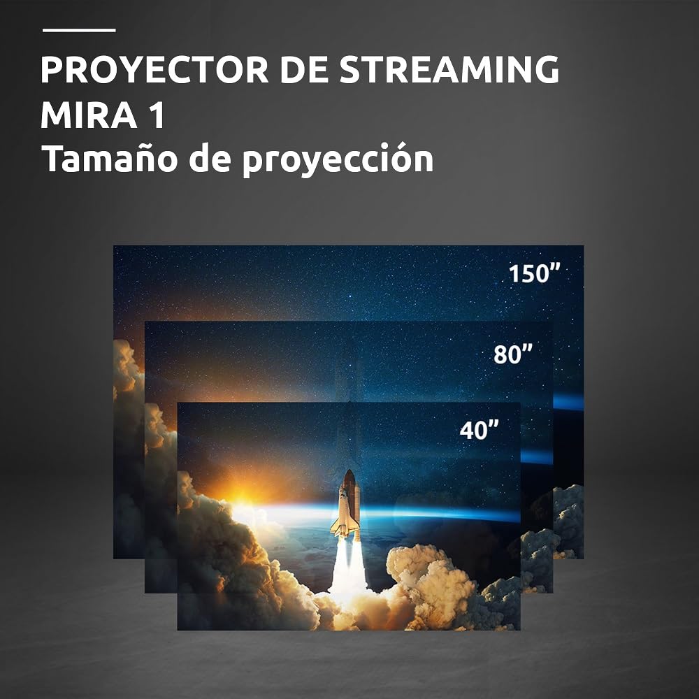 Strong MIRA1 Proyector De Video Oficial Google TV Smart 1080P con Soporte 4K, Enfoque Automático & Keystone, WiFi Bluetooth Portátil Proyector Exterior para iOS/Android/Cine En Casa