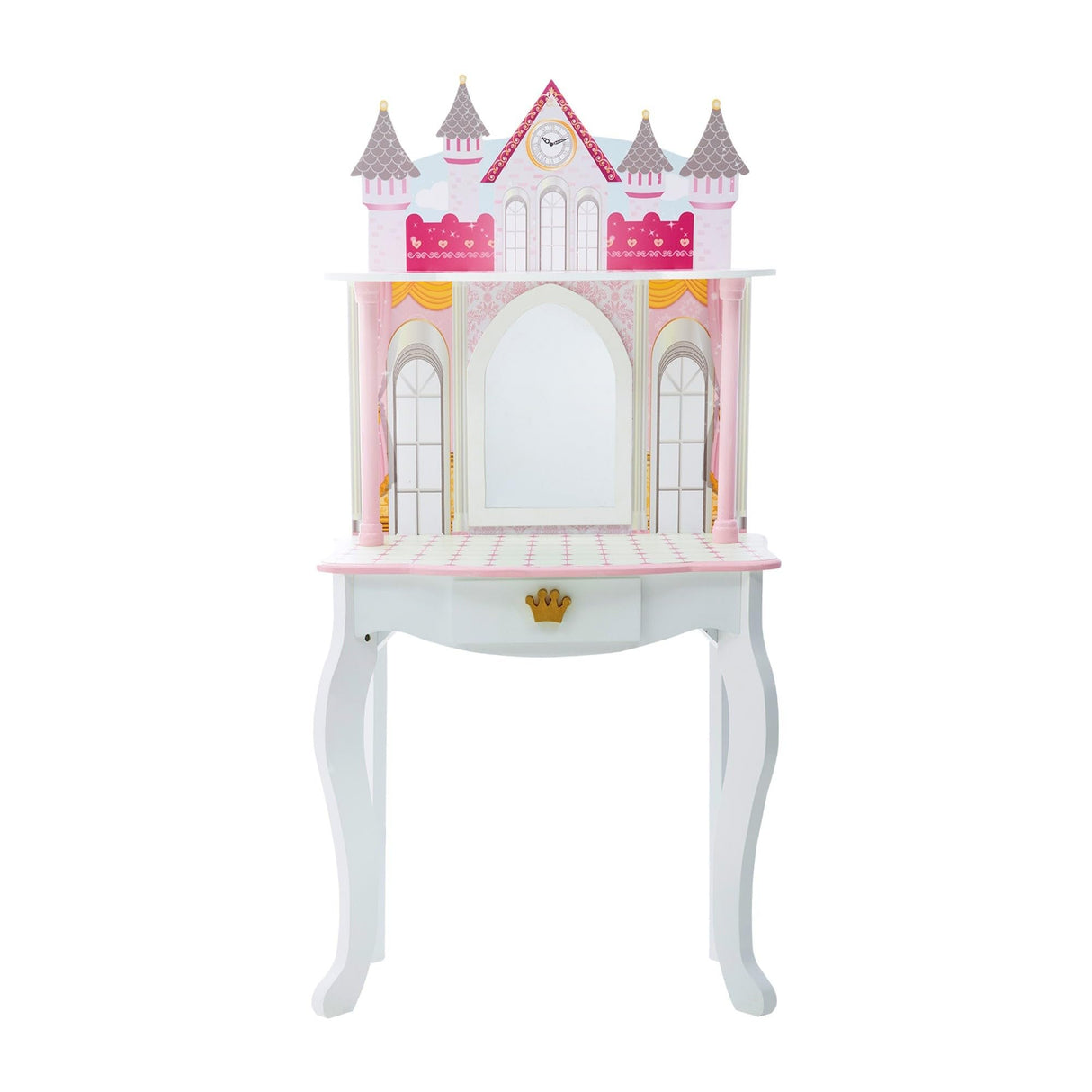 Teamson Kids Mesa de Tocador Castillo de Madera Espejo y Taburete TD-12951A