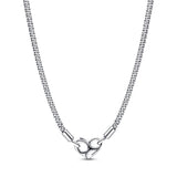 Pandora Moments Collar de plata de ley con tachuelas y cierre de corazón, 45