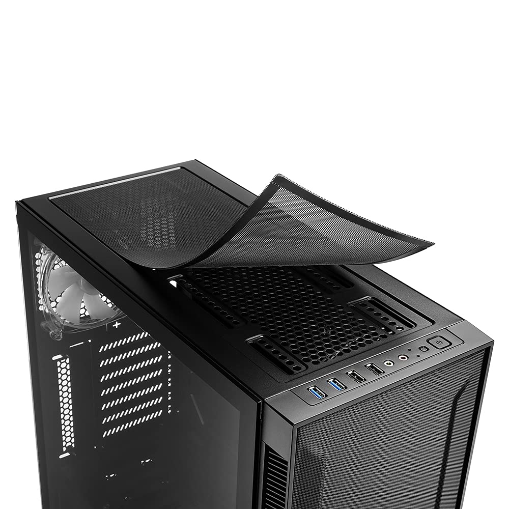 Sharkoon TG6M RGB - Caja de Ordenador, PC Gaming, Semitorre ATX, Negro