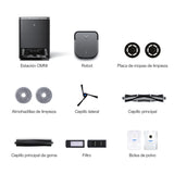 ECOVACS DEEBOT X2 OMNI, Robot aspirador y fregasuelos con estación todo en uno, potencia de succión 8000 Pa, diseño cuadrado, mopas elevables de 15 mm, lavado de mopas con agua caliente, IA, YIKO