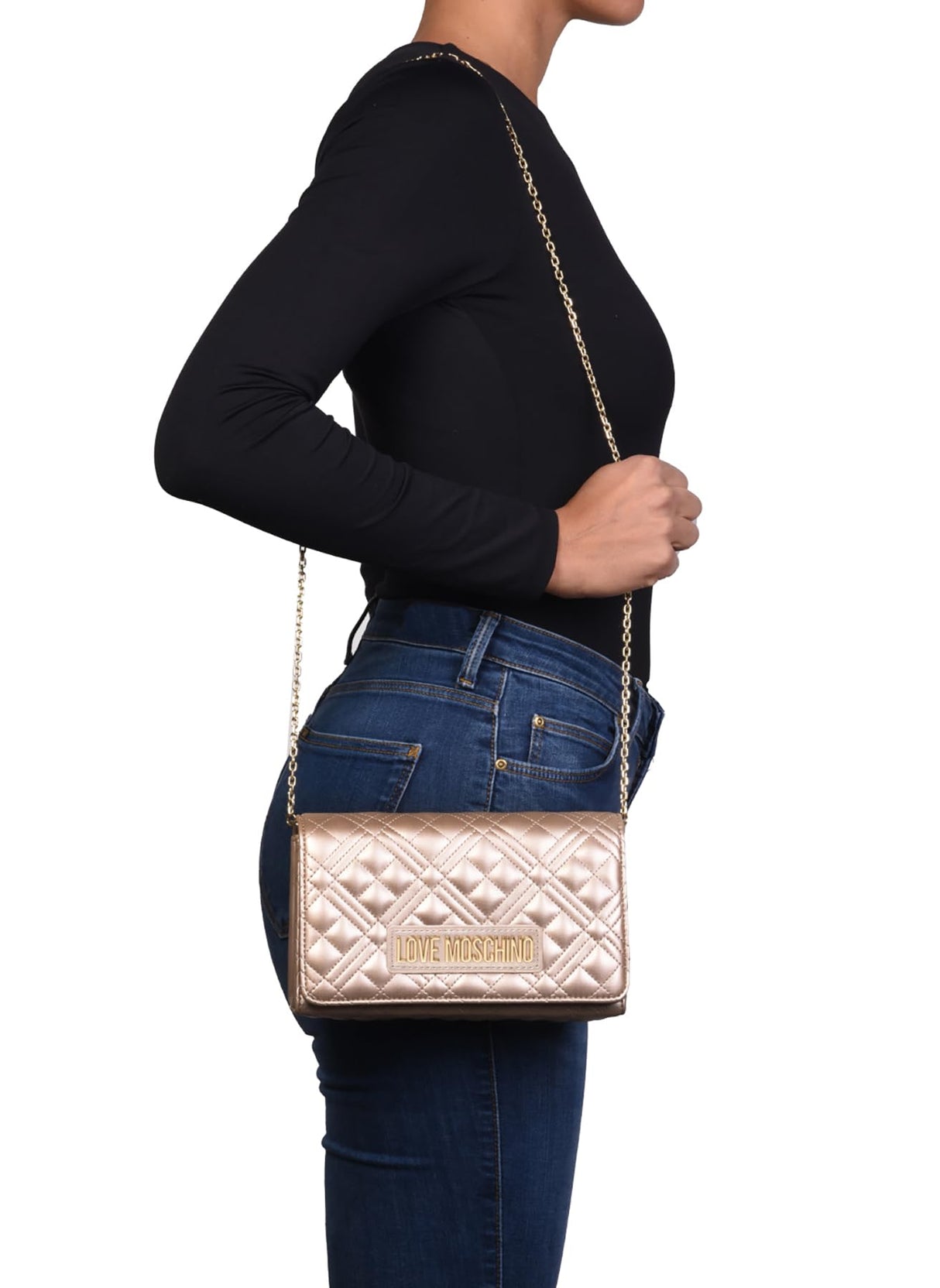 Love Moschino Jc4079pp1mla196a, Bolso de Hombro Mujeres, Dorado, Talla única