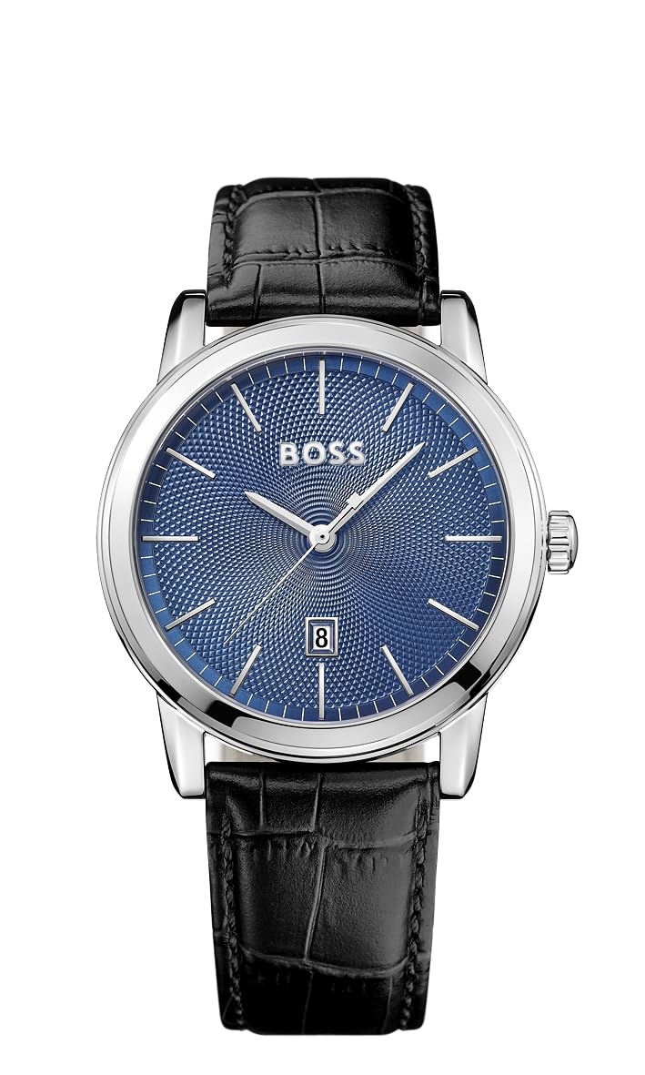 BOSS Reloj Analógico de Cuarzo para Hombre Colección Classic 1 con Correa de Cuero Negro - 1513400