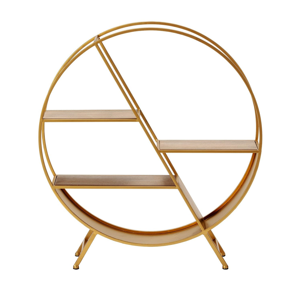 ESTANTERIA 78X17X86 METAL DORADO/MADERA NATURAL
