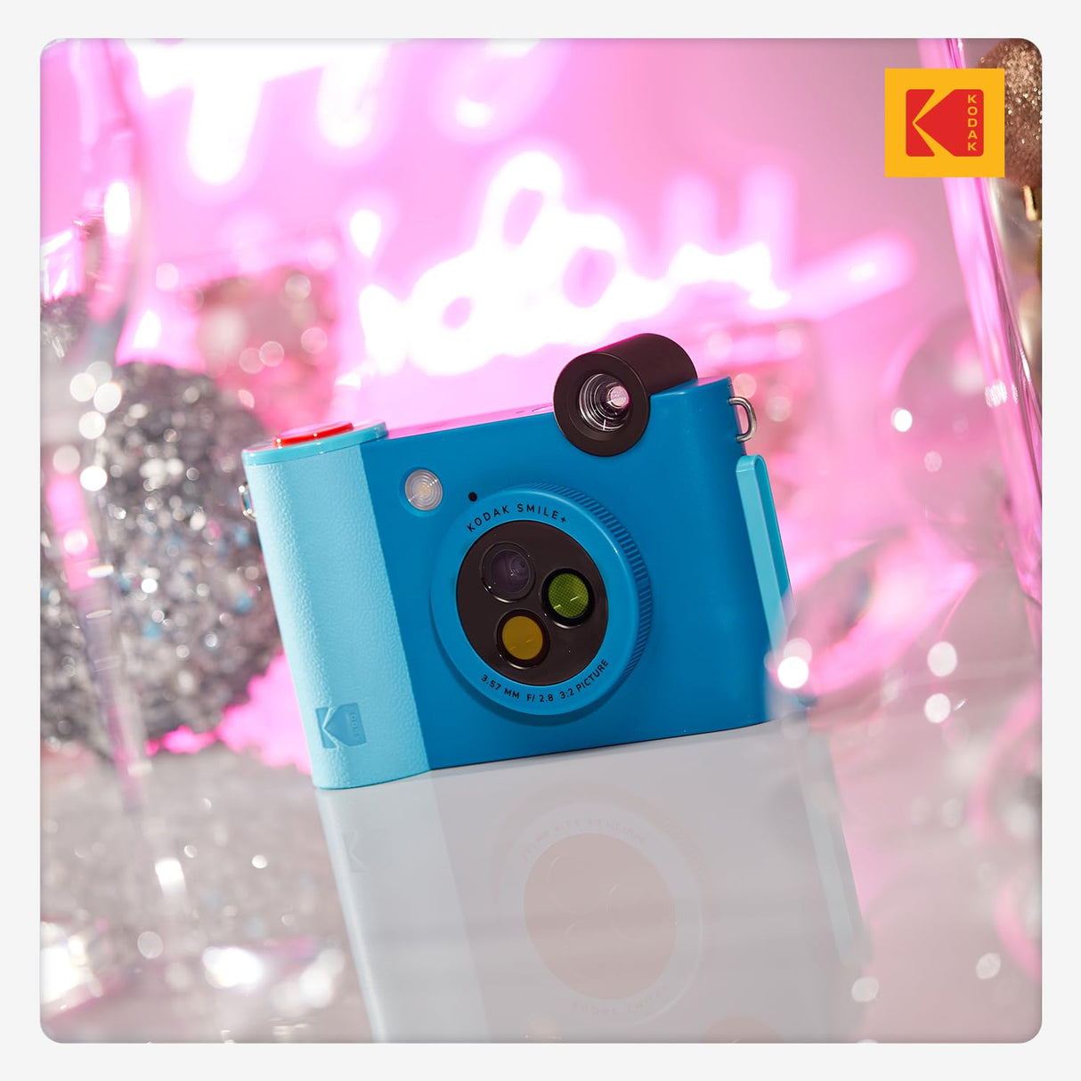 KODAK Smile+ Cámara Digital instantánea 2-en-1 y Impresora Bluetooth - 10MP, Lente giratoria con Efectos, Fotos Adhesivas Zink 2x3”, Imprime Desde App en Dispositivos Inteligentes - Azul