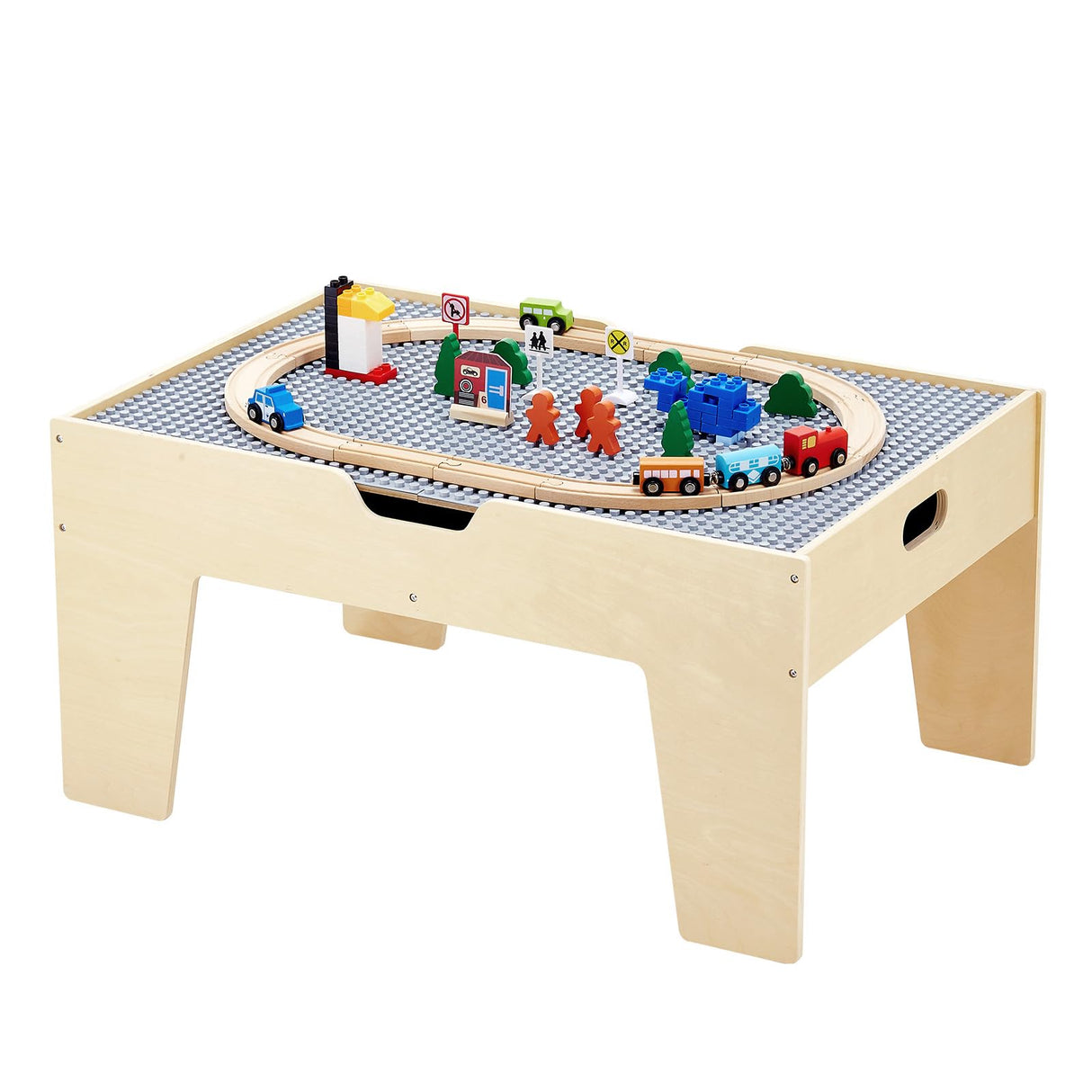VEVOR Mesa de Juego de Actividades Multiusos con 290 Bloques de Construcción y 30 Accesorios 810x536x395 mm Mesa de Actividades de Madera con Espacio de Almacenamiento para Facilitar Organización