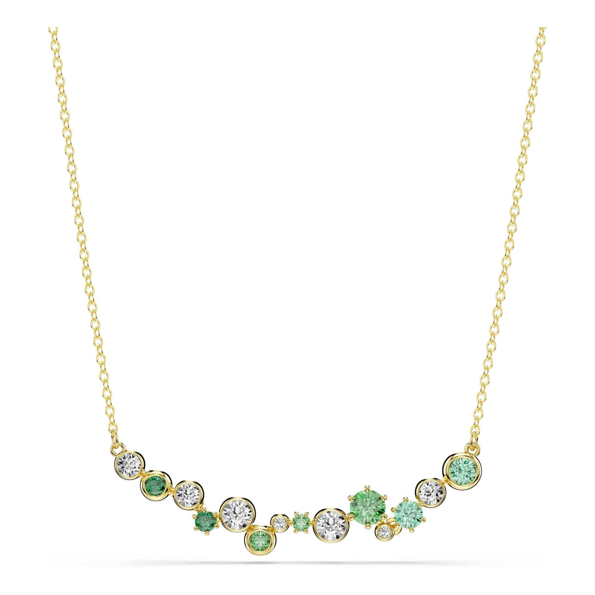 Swarovski Collar Constella, Tallas mixtas, Verde, Baño tono oro