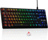 The G-Lab Keyz Platinium TKL - Teclado mecánico Rojo Outemu Low Profile AZERTY - Teclado Gamer TKL Ultra Fin, RGB & Teclas 100% Personalizable, Anti-Ghosting Total - PC/PS4/PS5/Xbox - New