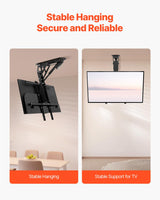 VEVOR Soporte para TV de Techo motorizado, Marco Soporte para TV Dimensiones de 813 a 1651 mm, Marco Porta televisión Plegable Ajustable con VESA máx. 60 x 60 cm, Carga máx. 40 kg