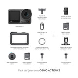 DJI Pack de Exteriores Osmo Action 3-4K/120 fps Cámara de acción con Soportes de Correa de Pecho y de Mochila para Senderismo y Ciclismo, Campo de visión superamplio, HorizonSteady