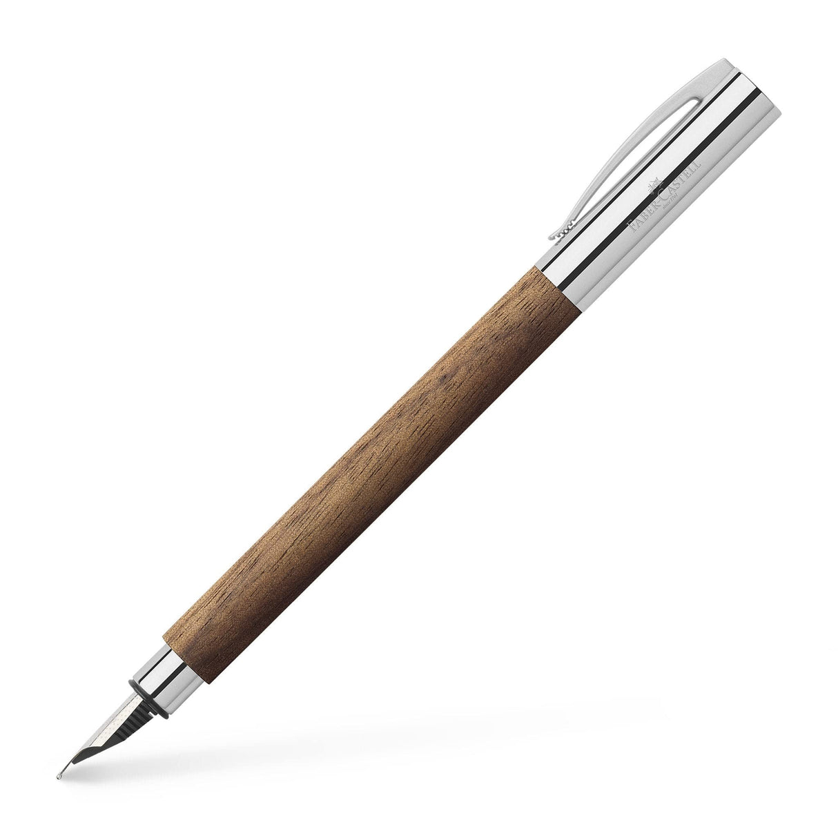 Faber-Castell 148580 Ambition - Pluma estilográfica (nogal, pluma, M, 1 unidad)