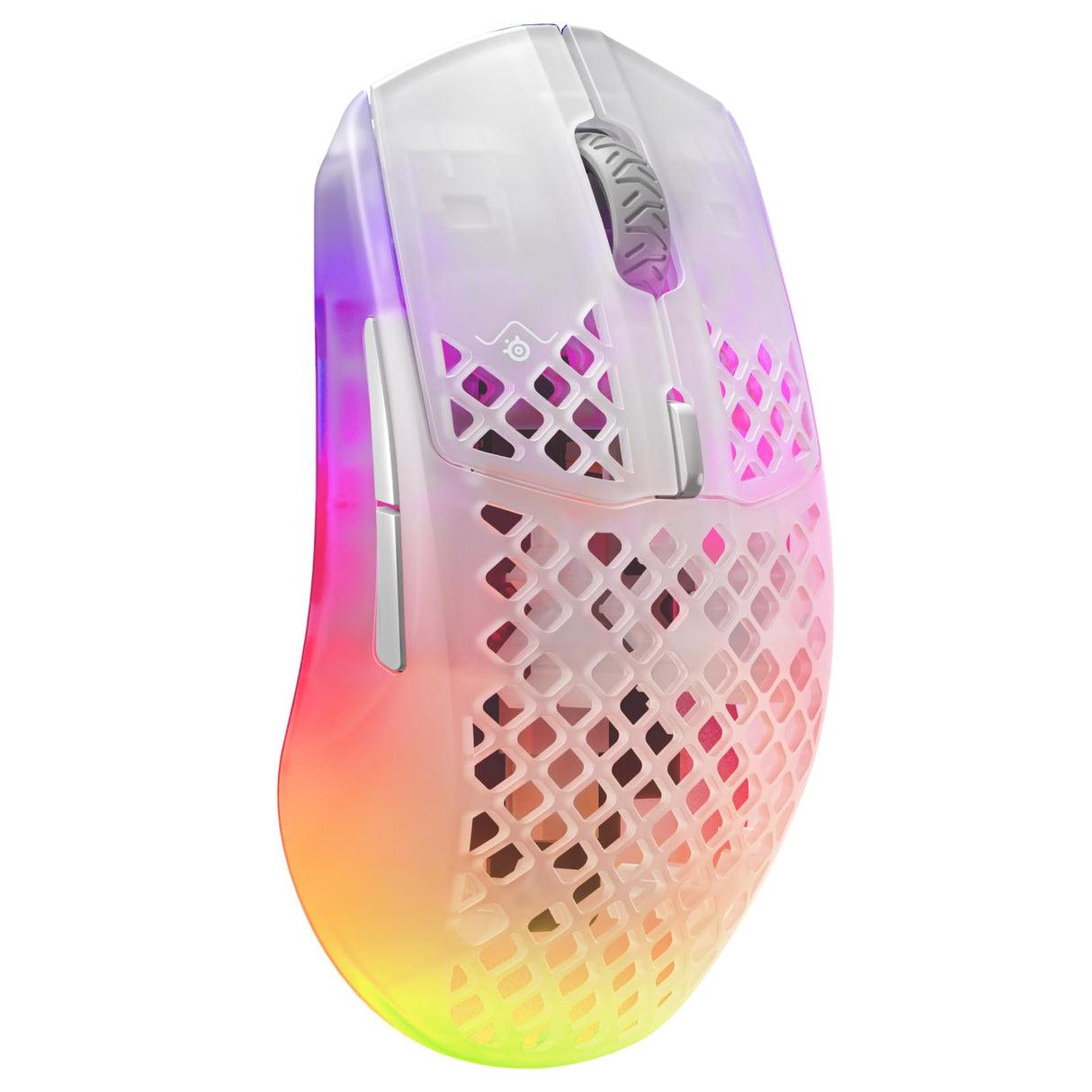 SteelSeries Aerox 3 Wireless Ghost - Raton Inalambrico Gaming - Diseño ultraligero resistente al agua - RGB - Sensor óptico TrueMove Air 18K DPI