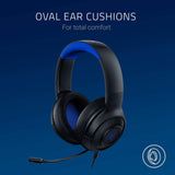 Razer Kraken X para consola - Auriculares Gaming con cable para consola (micrófono Cardiod plegable, controladores de 40 mm personalizados, conexión de 3,5 mm, almohadillas ovaladas) Negro y azul